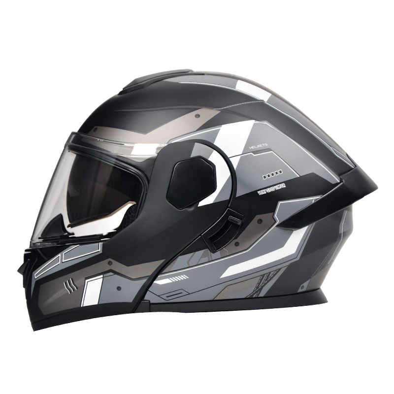 NB800 DOT Standard Flip Up Motorcykelhjelm Dobbeltvisirer Motocrosshjelm