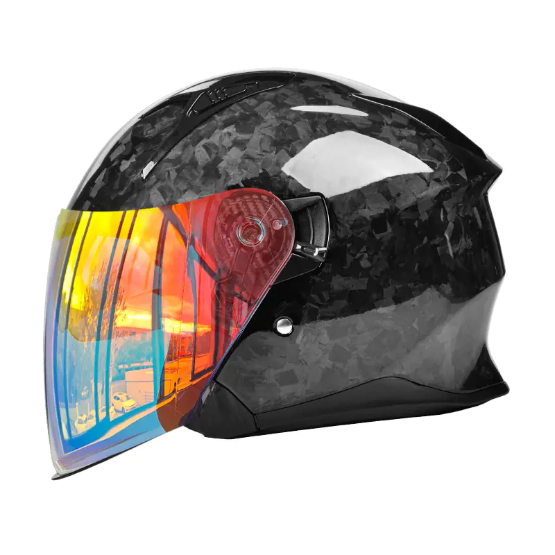 OF811 Carbon Fiber Open Face motorcykelhjelm DOT-certificeret dobbeltvisirhjelm