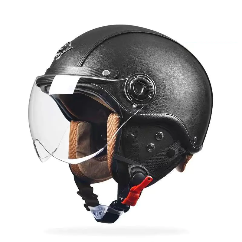 FG02 Sikkerhedscertificeret Retro Half Face Motorcykelhjelm ABS Motocrosshjelm