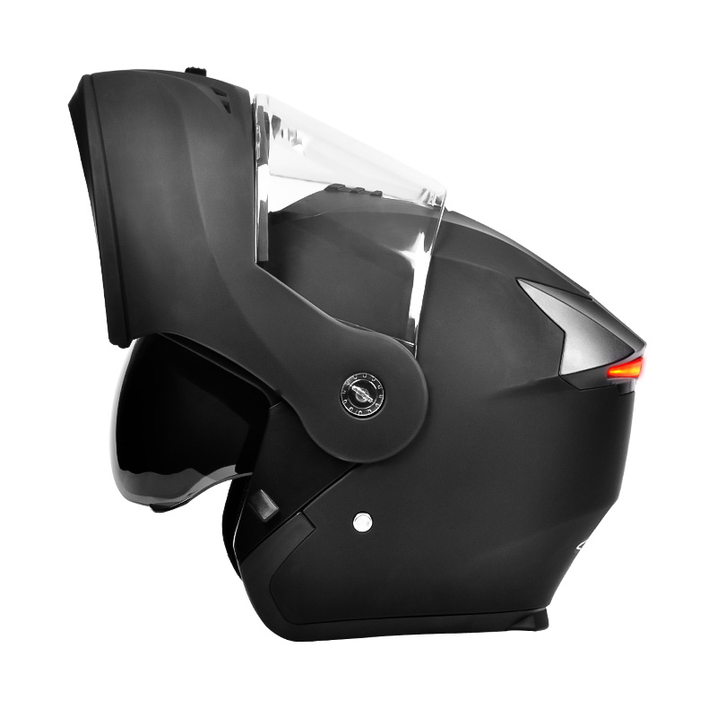 107 LED sikkerhedsbaglygte Motorcykelhjelm Dobbeltvisirer Flip Up-hjelm
